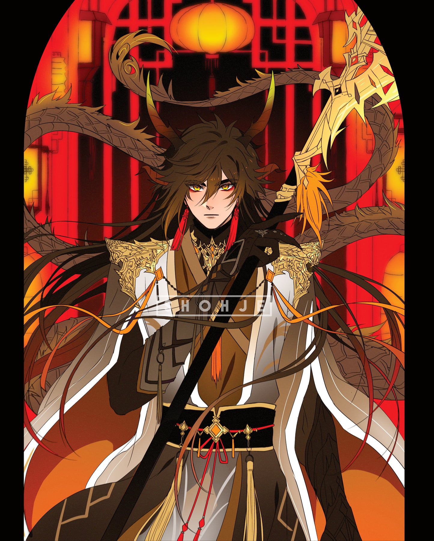GENSHIN Fashion Print - Zhongli (Dragon ver.)